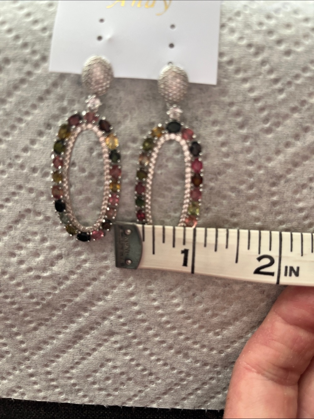 ππΈππΈ NWOT JTV 925 SS MULTI SAPPHIRE EARRINGS. πΈππΈπ - Picture 2 of 5